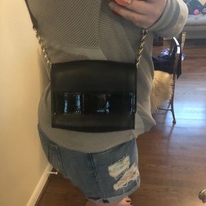 Kate Spade brown shoulder strap black small bag